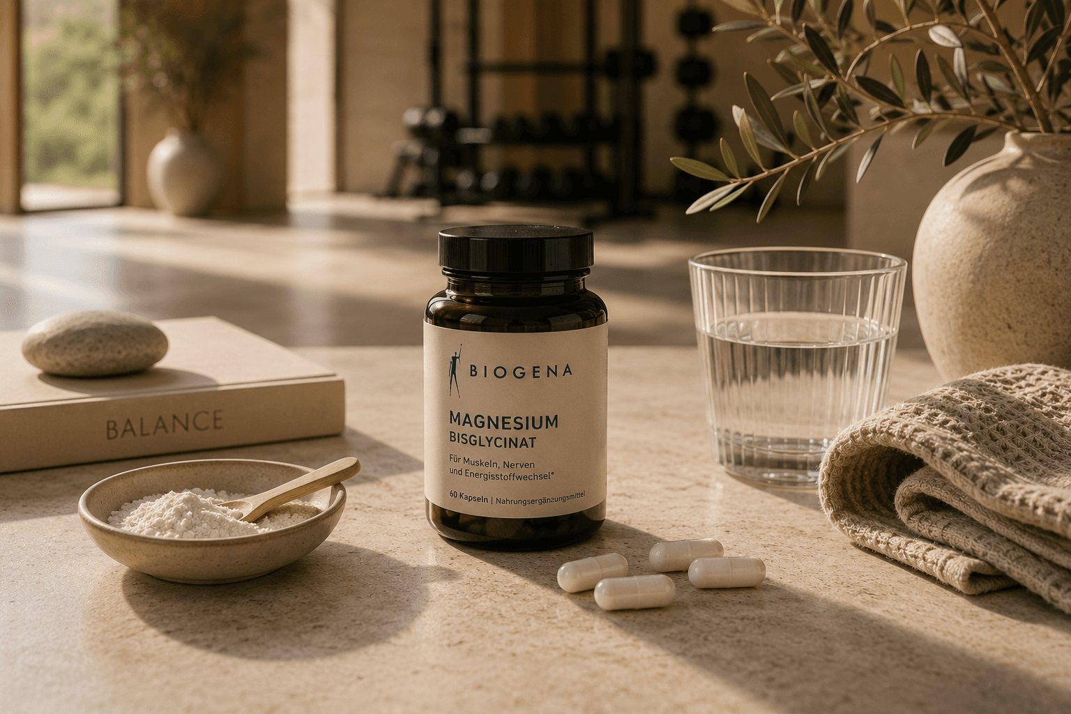 Magnesiumreiche Lebensmittel in einer hochwertigen natürlichen Umgebung